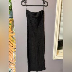 Zara Black Textured Maxi Dress